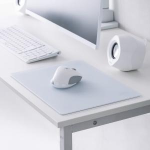 ガラスマウスパッド 縦26cm 横35cm Mサイズ ホワイト