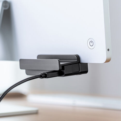 USBハブ クリップ固定 Type-A接続 1.5mケーブル 4ポート シルバー