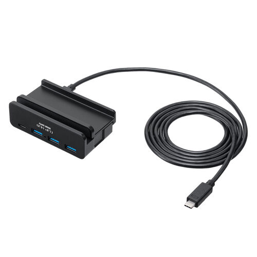 クランプ固定式 USBハブ USB Type-C接続 1.5mケーブル 4ポート