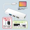 USB Type-Cハブ(USB3.1 Gen1・USB2.0・コンボハブ・4ポート・ホワイト)