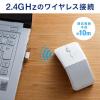 ワイヤレスマウス RF2.4Ghz 超薄型 折りたたみ 充電式 IRセンサー 3ボタン Surface MacBook ホワイト