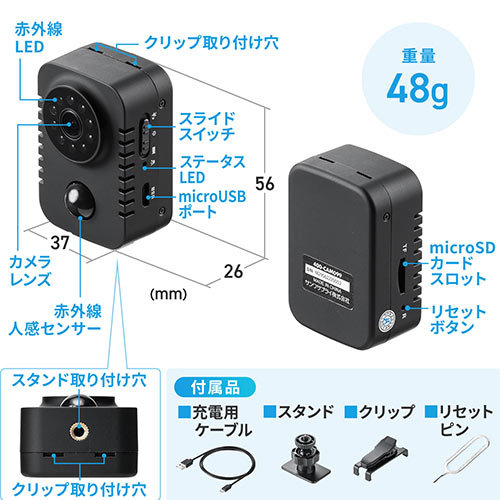 低消費電力技術とPI☆小型カメラ 防犯Wi-Fiカメラ ペット 4K フルHD 屋内 夜間撮影