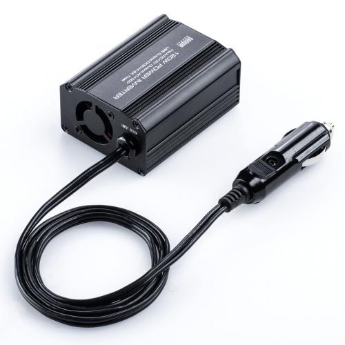 0 Car063 レビュー カーインバーター 1w 12v Acコンセント Usb電源 アルミ筐体 2 4a Usb充電対応 擬似正弦波 ブラック メモリダイレクト