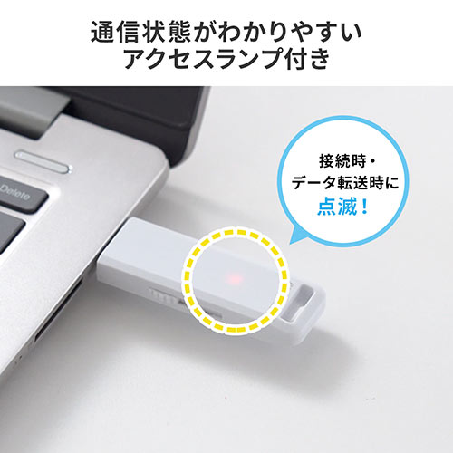 USBメモリ 64GB USB3.2 Gen1 ホワイト スライド式 高速データ