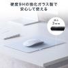 ガラスマウスパッド 縦18cm 横26cm Sサイズ ホワイト