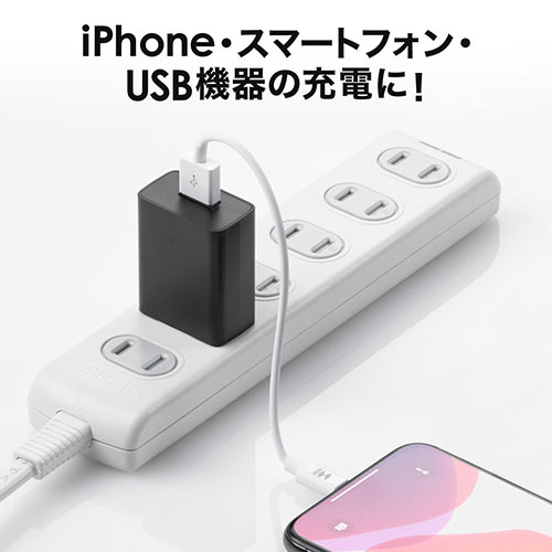 USB-ACアダプタ USB A×1 5V/1A出力 ブラック PSE認証品 USB充電