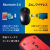 【アウトレット】静音ワイヤレスブルーLEDコンボマウス(ブラック×レッド)