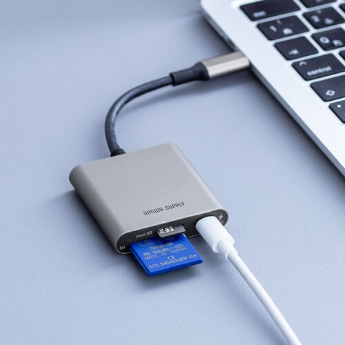 SD/microSDカードリーダー USB Type-C接続 USB 5Gbps USB PD UHS-I対応