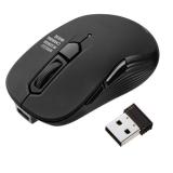 小型ワイヤレスマウス 2.4GHzレシーバー USB-C充電式 戻る/進む 5ボタン 静音 無線 ラバーコーティング ブラック