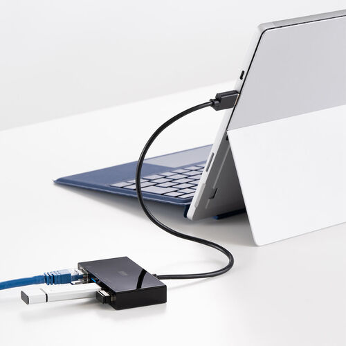 処分特価】USB3.2 Gen1 ハブ付き LAN変換アダプタ ギガビット