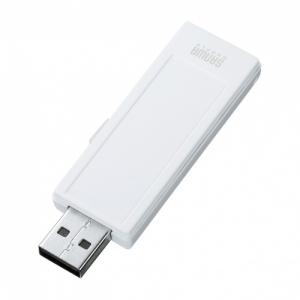 USBメモリ 8GB USB2.0 USB A スライド式コネクタ メモ用シールつき ホワイト