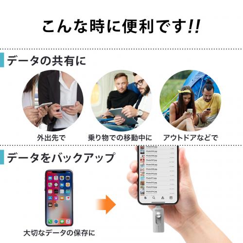 Iphone Ipad Usbメモリ 32gb Usb3 1 Gen1 Lightning対応 Mfi認証 Istickpro 3 0 シルバー メモリダイレクト