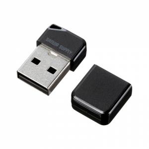 超小型USBメモリ 16GB USB2.0 USB Aコネクタ キャップ式 ストラップホール付き ブラック
