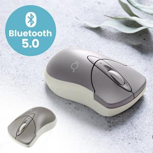 【アウトレット】Bluetoothマウス 小型 3ボタン 静音ボタン マルチペアリング カウント切り替え グレージュ