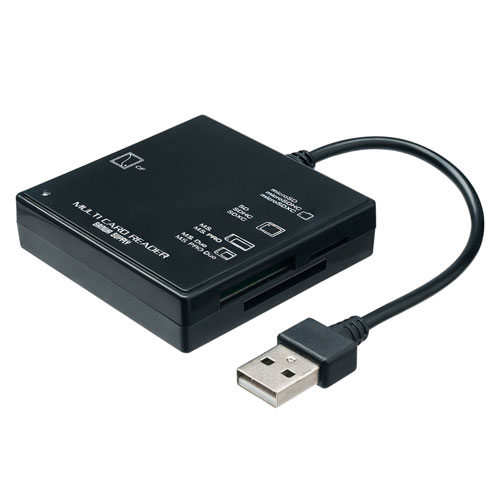 【アウトレット】マルチカードリーダー USB2.0 SD/microSD MS CFカード対応