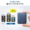 薄型マウス Bluetooth 2.4GHzワイヤレス スライドカバー開閉で電源オンオフ 5ボタンUSB-C充電式 ブラック