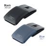 薄型マウス Bluetooth 2.4GHzワイヤレス スライドカバー開閉で電源オンオフ 5ボタンUSB-C充電式 ブルー