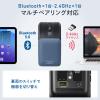 薄型マウス Bluetooth 2.4GHzワイヤレス スライドカバー開閉で電源オンオフ 5ボタンUSB-C充電式 ブルー