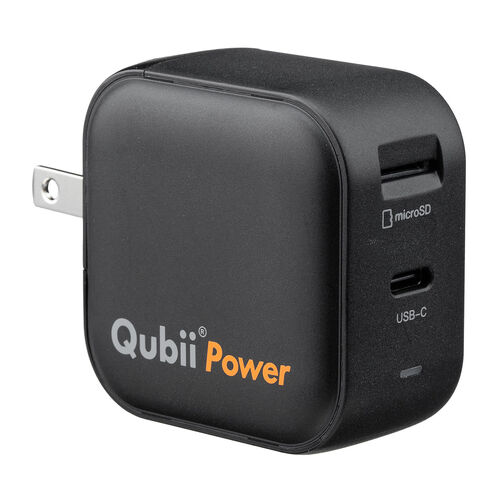 Qubii Power iPhone Android スマホ 自動バックアップ 45W出力 キュービー パワー ブラック
