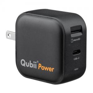 Qubii Power iPhone Android スマホ 自動バックアップ 45W出力 キュービー パワー ブラック