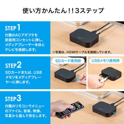 400-MEDI022 レビュー / メディアプレーヤー SDカード/USBメモリ 動画
