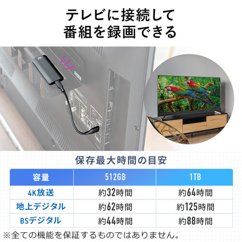 ポータブルSSD 512GB USB3.2 Gen2 USB A USB Type-C接続 最大書込速度