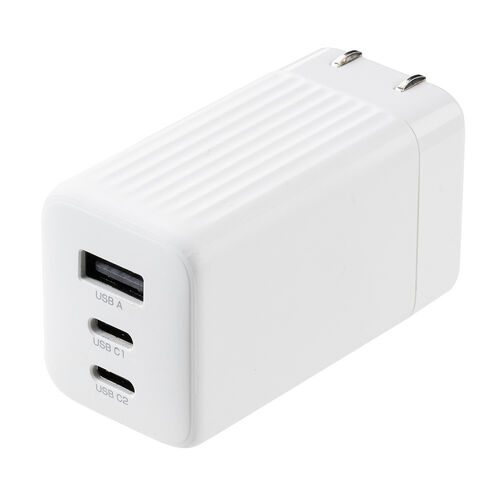 USB-C充電器 PD 充電器 65W USB-A & USB-C 3ポート GaN窒化ガリウム ...