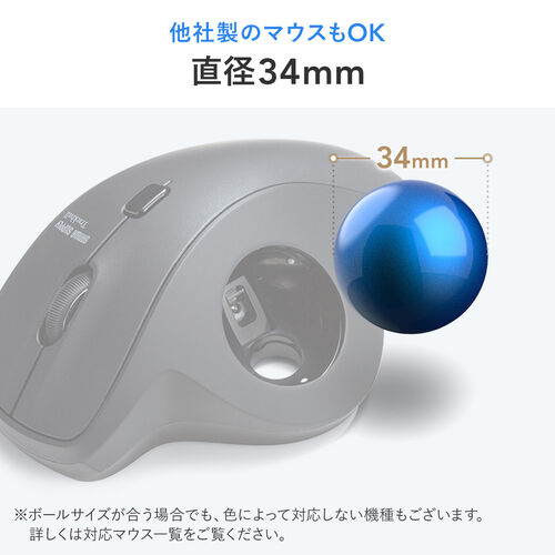 トラックボール 交換用ボール 34mm ブラック 光沢仕上げ【メモリ