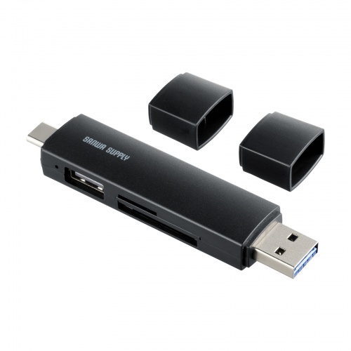 SD/microSDカードリーダー USB Type-C & USB-A両対応 直挿し USBポート付き