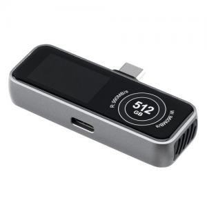スマホ用 外付けSSD 512GB USB-C USB 3.2 Gen2 冷却ファン内蔵 液晶画面付き 