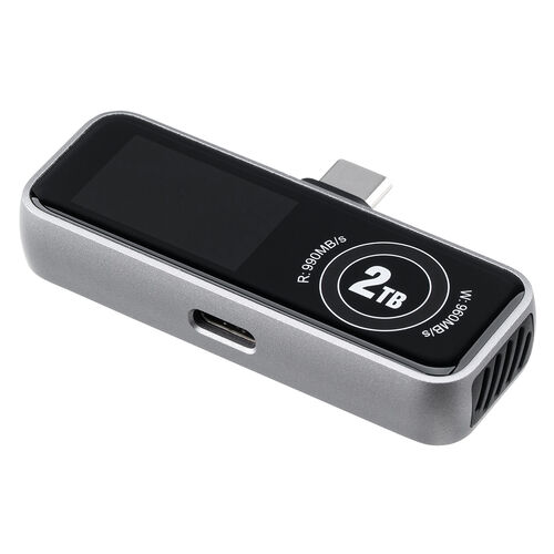 スマホ用 外付けSSD 2TB USB-C USB 3.2 Gen2 冷却ファン内蔵 液晶画面付き 
