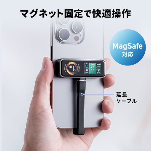 スマホ用 外付けSSD 2TB USB-C USB 3.2 Gen2 冷却ファン内蔵 液晶画面