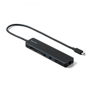 USB Type-C モバイルドッキングステーション ロングケーブル 7in1 4K/60Hz対応 HDMI出力 SD/microSDカードリーダー USB×2 PD100W LAN
