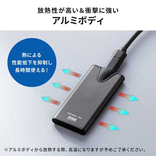 ポータブルSSD 2TB USB Type-C接続 USB 20Gbps 超小型【メモリダイレクト】