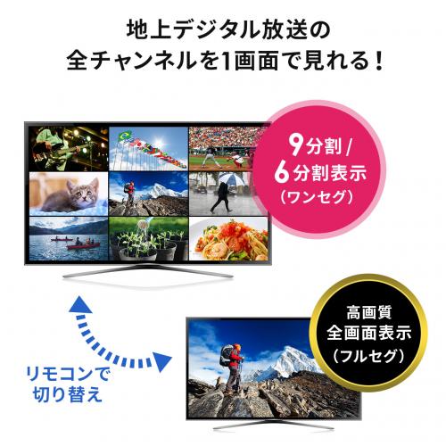 処分特価】地デジチューナー ワンセグ放送 全番組1画面表示 9分割 6 