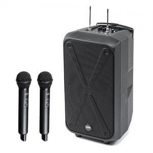 【アウトレット】ポータブルワイヤレスアンプ 200W出力 ワイヤレスマイク2本付属 キャスター付き