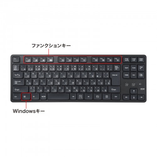 静音ワイヤレスキーボード テンキーなし メンブレンキー ブラック