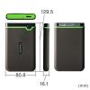 【アウトレット】耐衝撃 ポータブルHDD 2TB USB3.1 アイロングレー Transcend StoreJet 25M3  外付けHDD