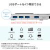 USBハブ付きノートパソコンスタンド 5段階調節 角度調整 姿勢改善 持ち運び 折りたたみ式 PCスタンド iPadスタンド
