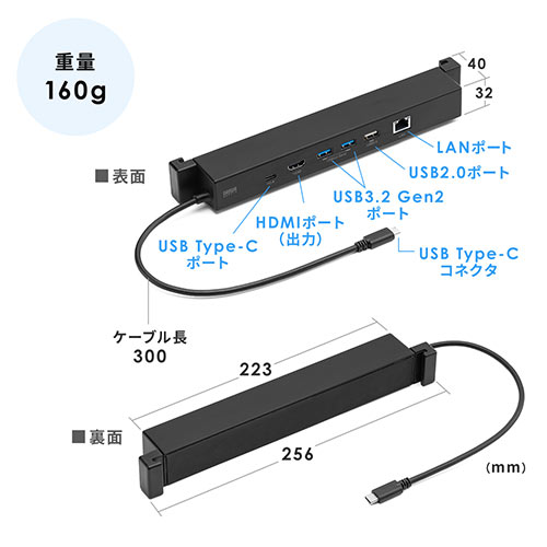 Surface専用ドッキングステーション Type Cハブ 4KHz HDMI