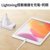 ライトニングケーブル(iPhone・iPad・Apple MFi認証品・フラットケーブル・充電・同期・Lightning・2m・ホワイト)