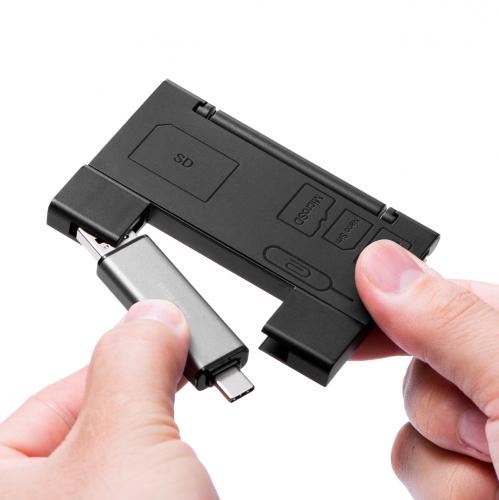 メディアケース付き SD/microSDカードリーダー USB 3.1 Gen1 USB A USB