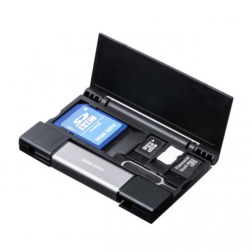 メディアケース付き SD/microSDカードリーダー USB 3.1 Gen1 USB A USB