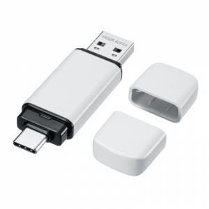 USBメモリ 64GB USB 5Gbps USB A USB-Cコネクタ キャップ式 ホワイト