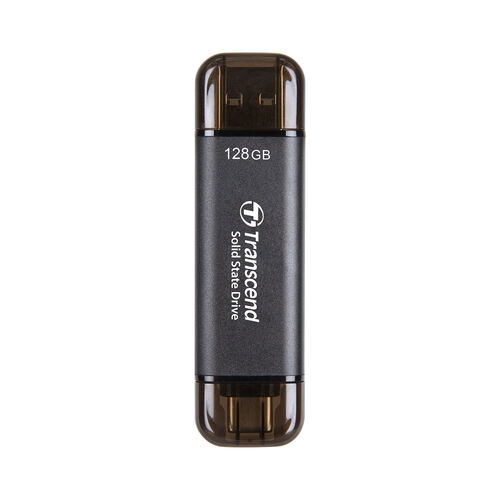 スティックSSD 128GB USB3.2 Gen2 USB A USB-C ブラック Transcend ESD310