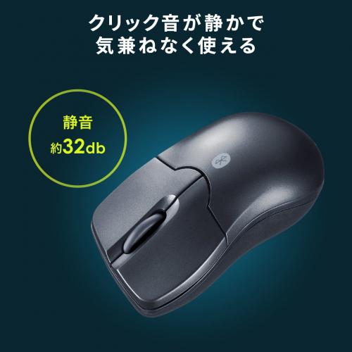 超小型Bluetoothマウス ブルーLEDセンサー 3ボタン 静音 超小型