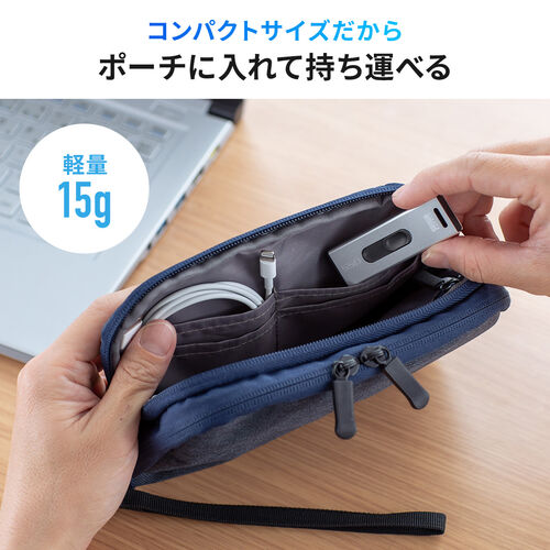 スティック型SSD 2TB USB3.2 Gen2 USB A スライド式コネクタ シルバー