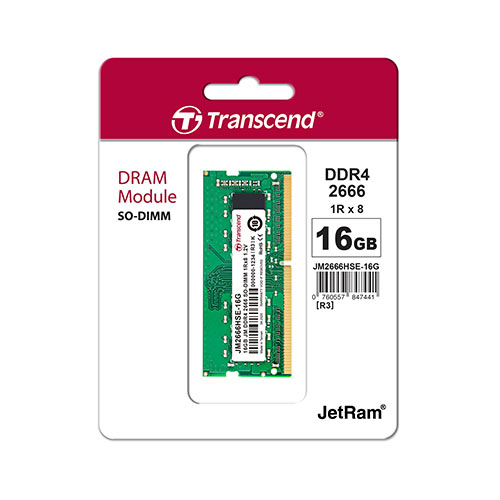 ノートPC用メモリ 16GB (16GB×1枚) DDR4-2666 PC4-21300 SO-DIMM Transcend 増設メモリ