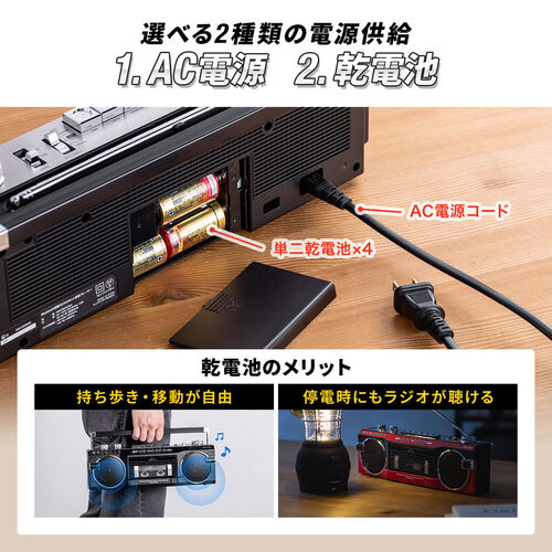 レトロ風ラジカセ 80年代デザイン USBメモリ SDカード 再生/録音