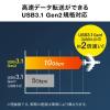 USB Type-Cハブ USB3.1 Gen2/Gen1 USB3.0/2.0/1.1 USB PD 4ポート バスパワー セルフパワー対応 ACアダプタ付き ブラック